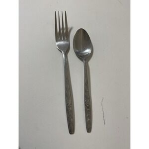 Vintage Stanley Roberts Rogers Co Stainless Flatware Tea‎ Spoon Korea Floral